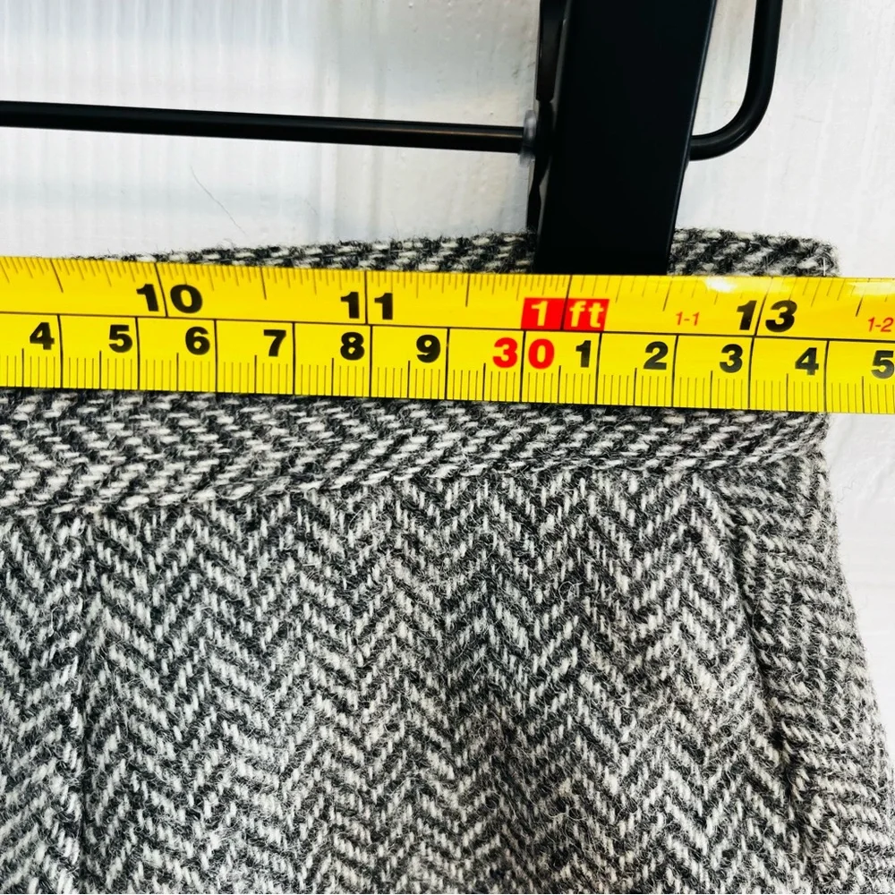 Vintage 70’s\80’s Prestige Boston Classic Gray Wool Blend Herringbone Skirt 10